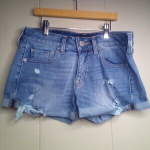Express Jeans Denim Shorts 0 Cut Offs Distressed Blue
